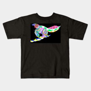 the bird dinosaur in feathered pattern ecopop Kids T-Shirt